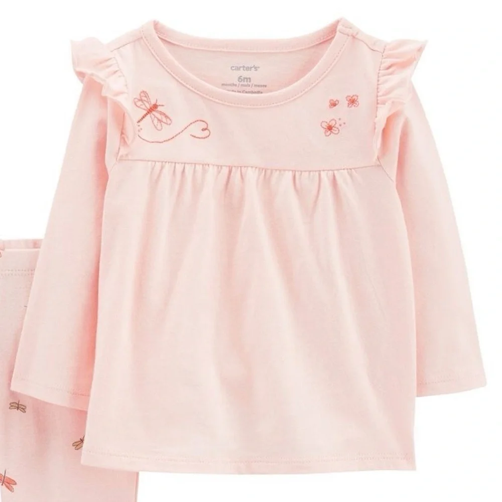 Long Sleeve Pink Dragonfly Top